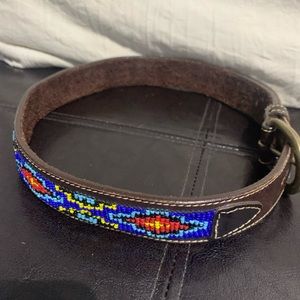 Kids leather beaded belt